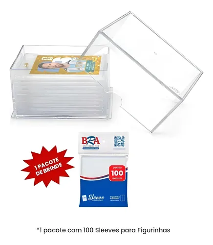 Box Premium Bra Com 10 Case Magnético + 100 Sleeve Figurinha