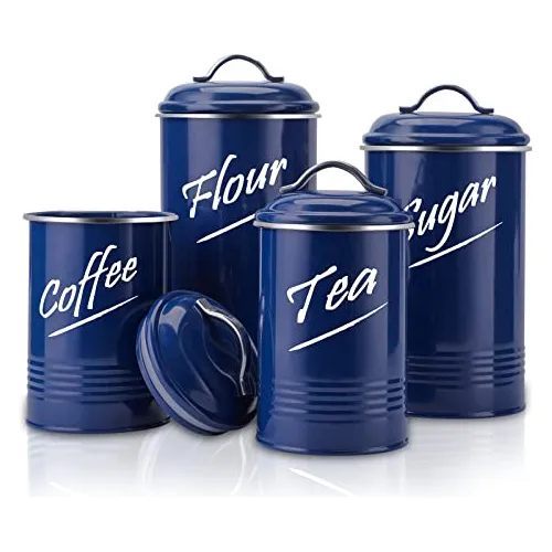 Hillbond Canister Sets Navy Blue Food Storage Canisters Cont Cuotas
