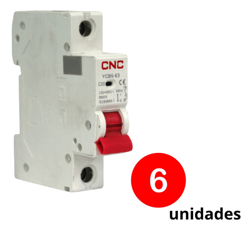 Pack - 6 Int. Automatico Cnc 1x50a 6ka C