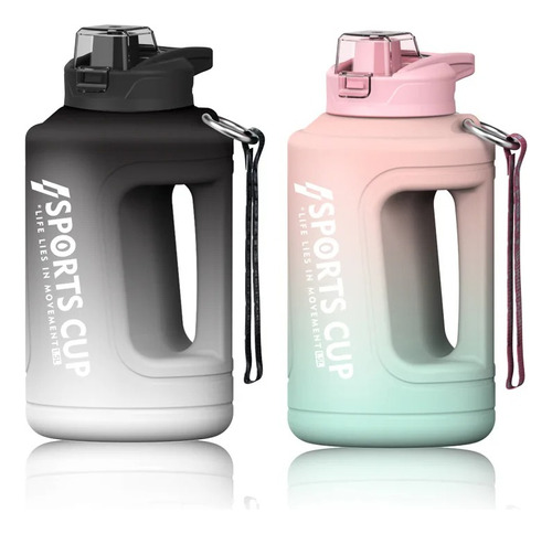 Termo Deportivo Plástico 2300ml Agua Degrade Gym Ejercicio 