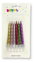 Comprar 6 Velitas De Cumpleaños Para Torta De Cumpleaños Metalizadas