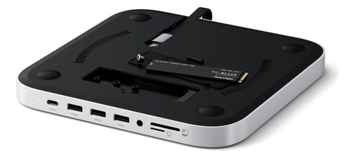 Hub Stand Satechi ST-MMSHS 8 en 1 para Mac Mini conector USB-C a Jack 3.5mm Color plateado