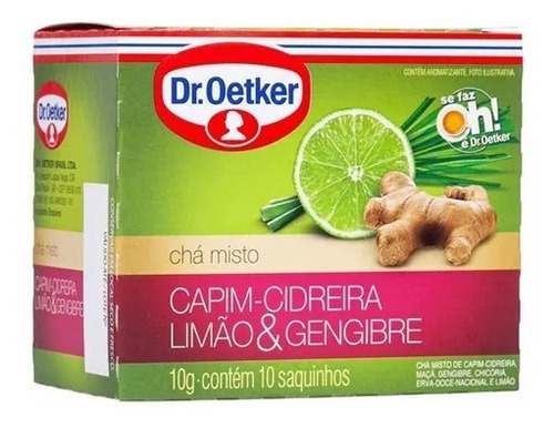 Chá Misto Capim-cidreira, Limão & Gengibre Dr. Oetker 10x10g