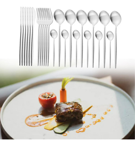 Vajilla Determinada De Los Cubiertos De La Comida Plata