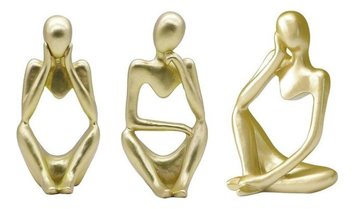 Resin Thinker Sculpture Statue Set Of 3