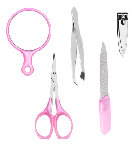 Set 5 Piezas Manicura Corta Uñas Alicate Lima Pinza