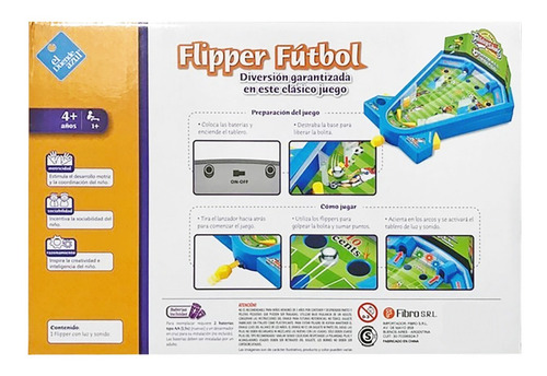 Imagen 2 de 2 de Juego de mesa Flipper fútbol Pinball El Duende Azul 6292