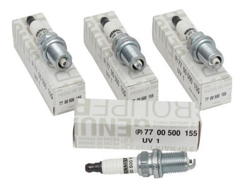 Imagen 1 de 5 de Juego De 4 Bujias Renault Clio 2 Sport F4r 2.0 16v Original