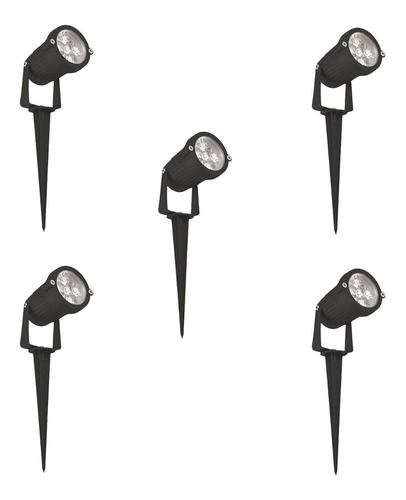 Pack 5 Foco Led Rgb Estaca Jardín 5w / Hb Led