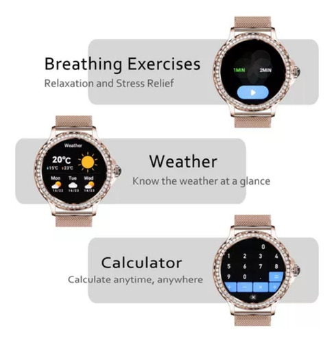 Reloj Inteligente Mujer, Smartwatch, Llamada, Asistente Voz