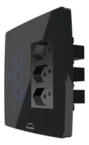 Comprar Interruptor Touch 3 Teclas Wi-fi Com 3 Tomadas - 4x4 Dometek Cor Preto Com Tomadas De 20a 110vu002F220v