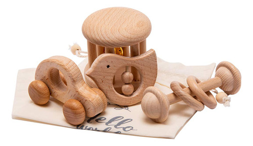 Juguetes Montessori De Madera Para Bebés, Juego De Sonajer.