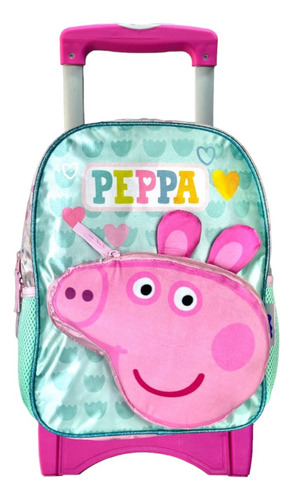 Mochila Peppa Pig Con Ruedas Original Tamaño Kinder