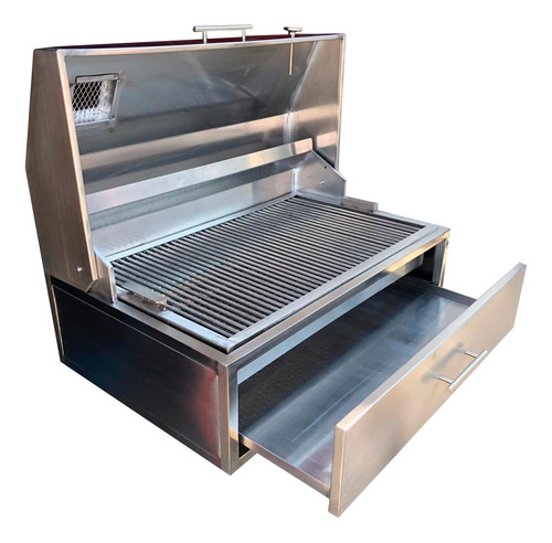 Asador Cofre Premium Carbón Fabricado 100% Acero Inoxidable