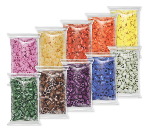 10,000 Cuentitas Beads 10 Bolsas Colores A Diámetro 5 Mm Largo 5