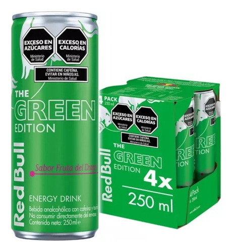 Bebida Energética Red Bull Green Dragon Fruit 250ml X 4u