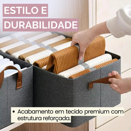 Cesto Organizador Dobravel Com Suporte Interno Multiuso