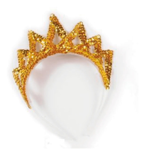Imagen 1 de 1 de Tiara Lentejuelas Vincha Princesa Dorada