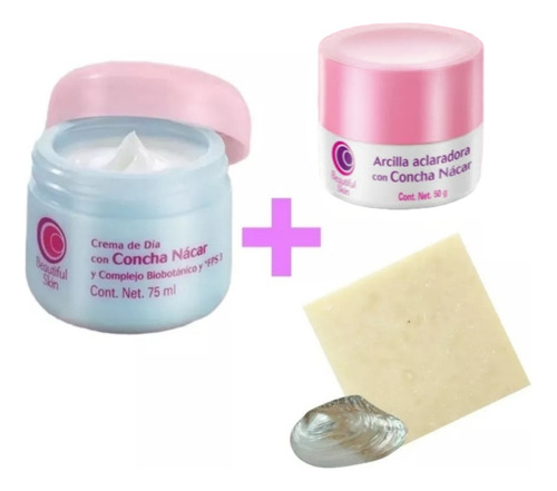 Crema Facial Concha Nacar + Mascarilla Aclaradora +jabón Kit