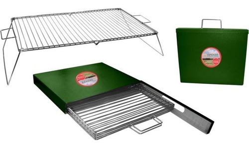 Parrilla Plegable Y Portable Con Funda Metalica 60x35 