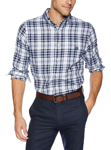 Camisa De Algodón Y Poliéster Manga Larga Chaps Para Hombre