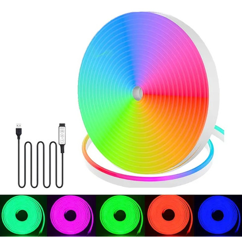 Luces Led Rgb Neon Usb, Control Remoto 20key,ip65 ,para Sala