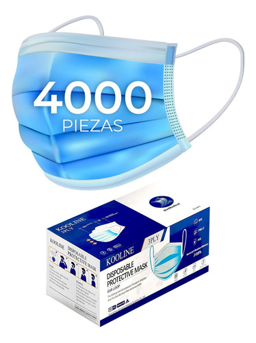 4000 Cubrebocas Tricapa Plisado Termosellado Premium