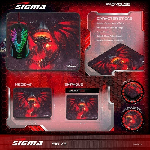 Pad Mouse Marca Sigma Modelo Sig-x3