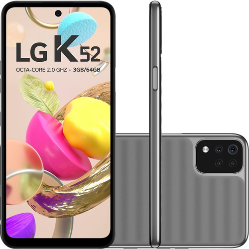 Smartphone K52 4g Tela 6,59'' 64gb 3gb Ram Cinza LG