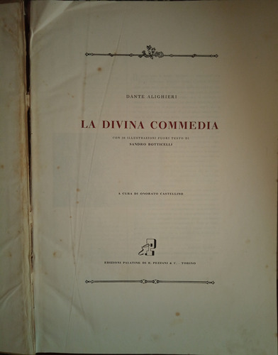 Dante Divina Commedia Italiano 36 Dibujos De Botticelli (Usado)