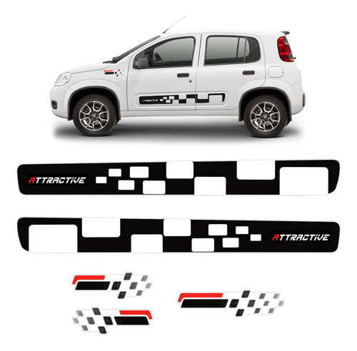 Kit Adesivos Para Fiat Uno Attractive 2011/2021 - Genérico