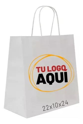 Bolsas Blancas Personalizadas X300 22x10x24 2caras 1color