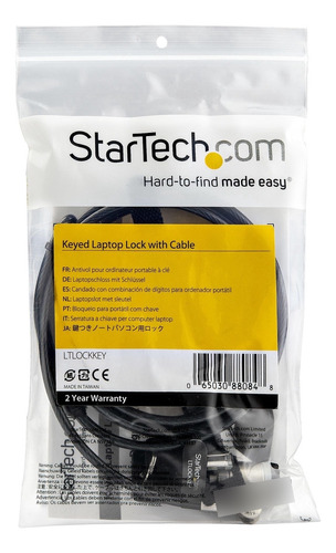 Cable De Seguridad Startech 2 Mt Llave K-slot Ranura Nano