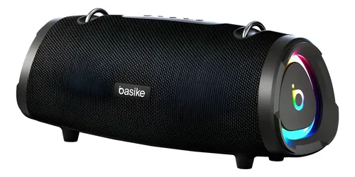 Caixa Som Tws 160w Basike Bass Boost Estéreo Alta Hifi Festa Alto-Falante Bluetooth Bass Boost Luz RGB 8h Bateria Bluetooth 5.3 IPX6 À Prova d'Água Ideal para Samba Funk Preto