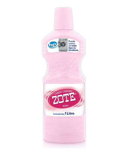 Zote Jabón Líquido Rosa 1 Botella De 1 Litro