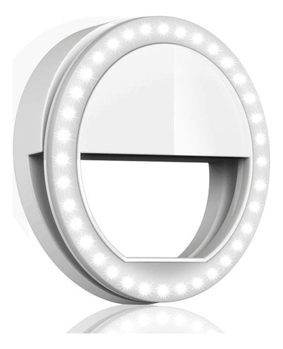 Luz Selfie Ring Light Led Flash Recarregável Branco