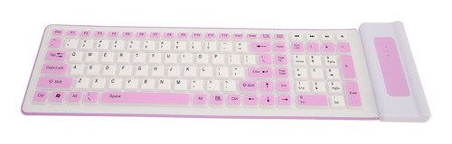 Teclado Violet De 107 Teclas De Silicona Inalámbrico Usb De