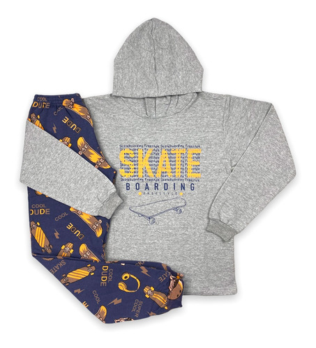Imagem 3 de 7 de Kit 2 Conjunto Juvenil Moletom Menino Inverno 10 A 14 Anos