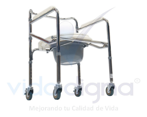 Silla Baño Discapacitados - Comodo Plegable Cromado Ruedas