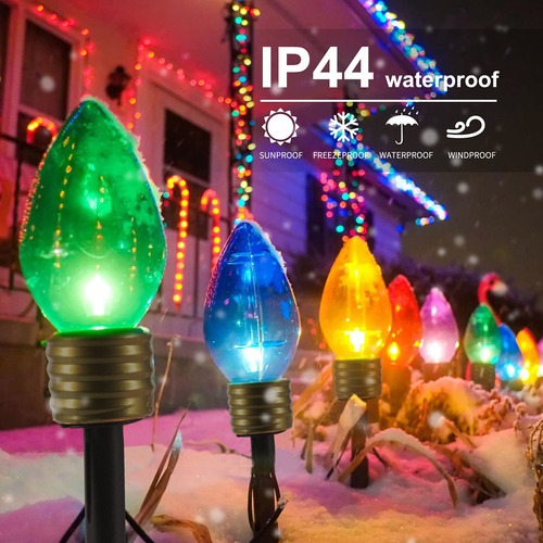 Luces De Navidad De Cesped Para El Exterior Multicolor