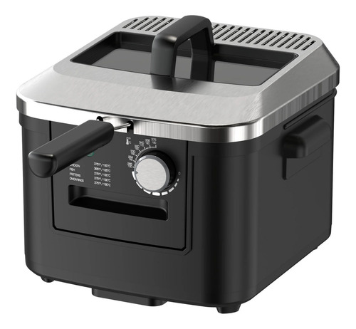 Mainstays Freidora Electrica 4l Tapa Acero Inoxidable, 1800w Negro 60