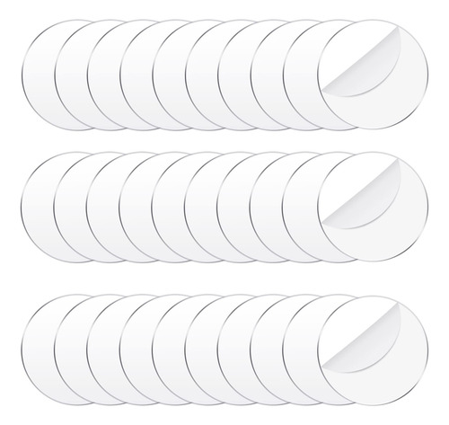 30 Crculos Acrlicos Transparentes En Blanco, Disco Transpare