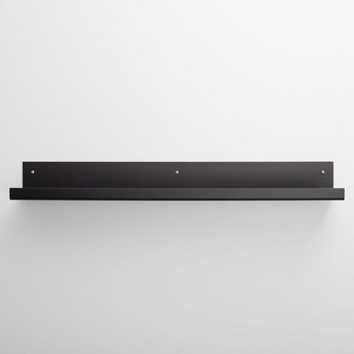 Repisa De Lamina Flotante Minimalista Vintag Industrial 70cm Color Negro Mate