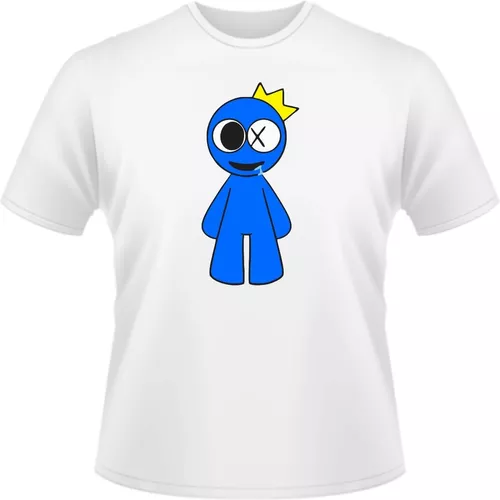 Camisa Camiseta Azul Babão Rainbow Friends Game Infantil