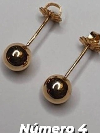 Aro Oro 18k Bolita N 4