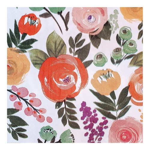 Imagen 3 de 8 de Servilletas Decoupage Set Rosas Acuareladas Laura Craft