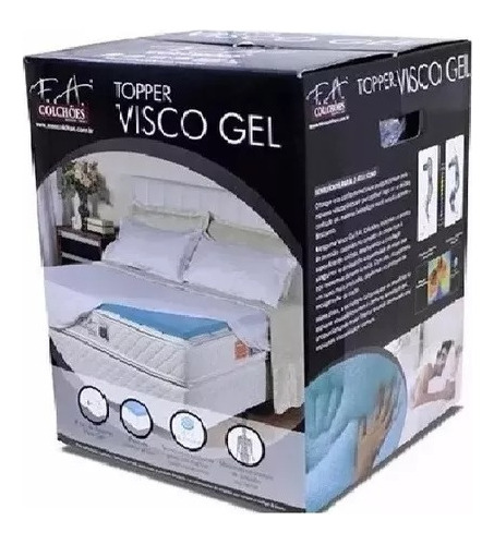 Pillow Top  Con Memoria 2 Plazas Topper Viscogel 