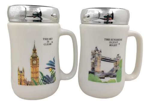 Mug Tapa Espejo - Diseño Torre Eiffel Torre De Pisa Y Más