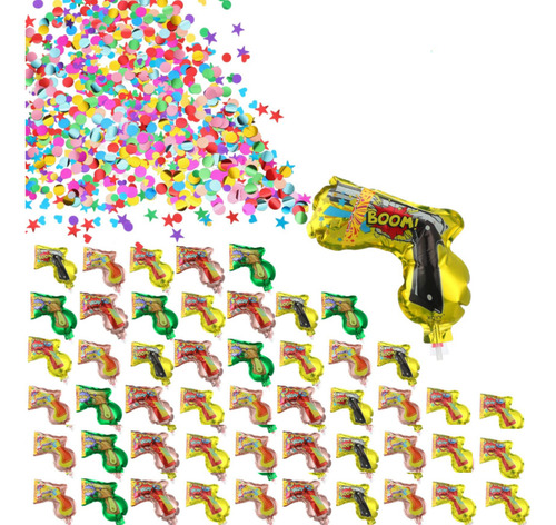 Globo Pistola Lanza Papel Confetti X50 Unidades