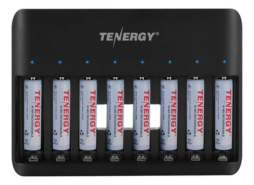 Tenergy Tn477u Cargador Rápido De 8 Bahías Para Baterías Rec
